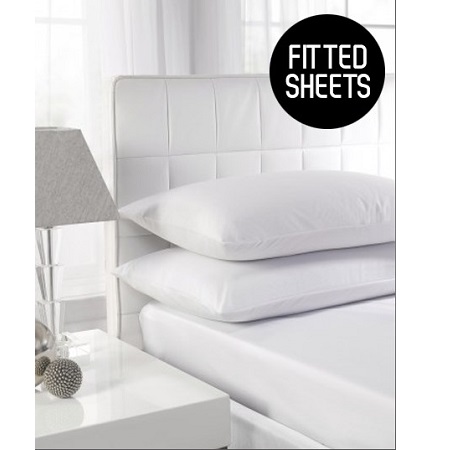 180 TC Extra Deep Percale Double Fitted Sheets (Up To 16'')