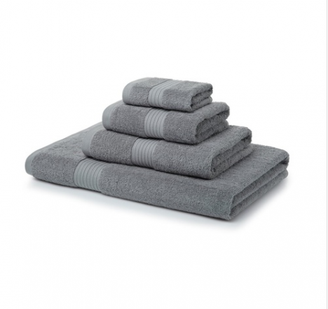 6 Piece 700 GSM Silver Towel Bale – 2 Face Cloths, 2 Hand Towels, 1 Bath Towel, 1 Bath Sheet